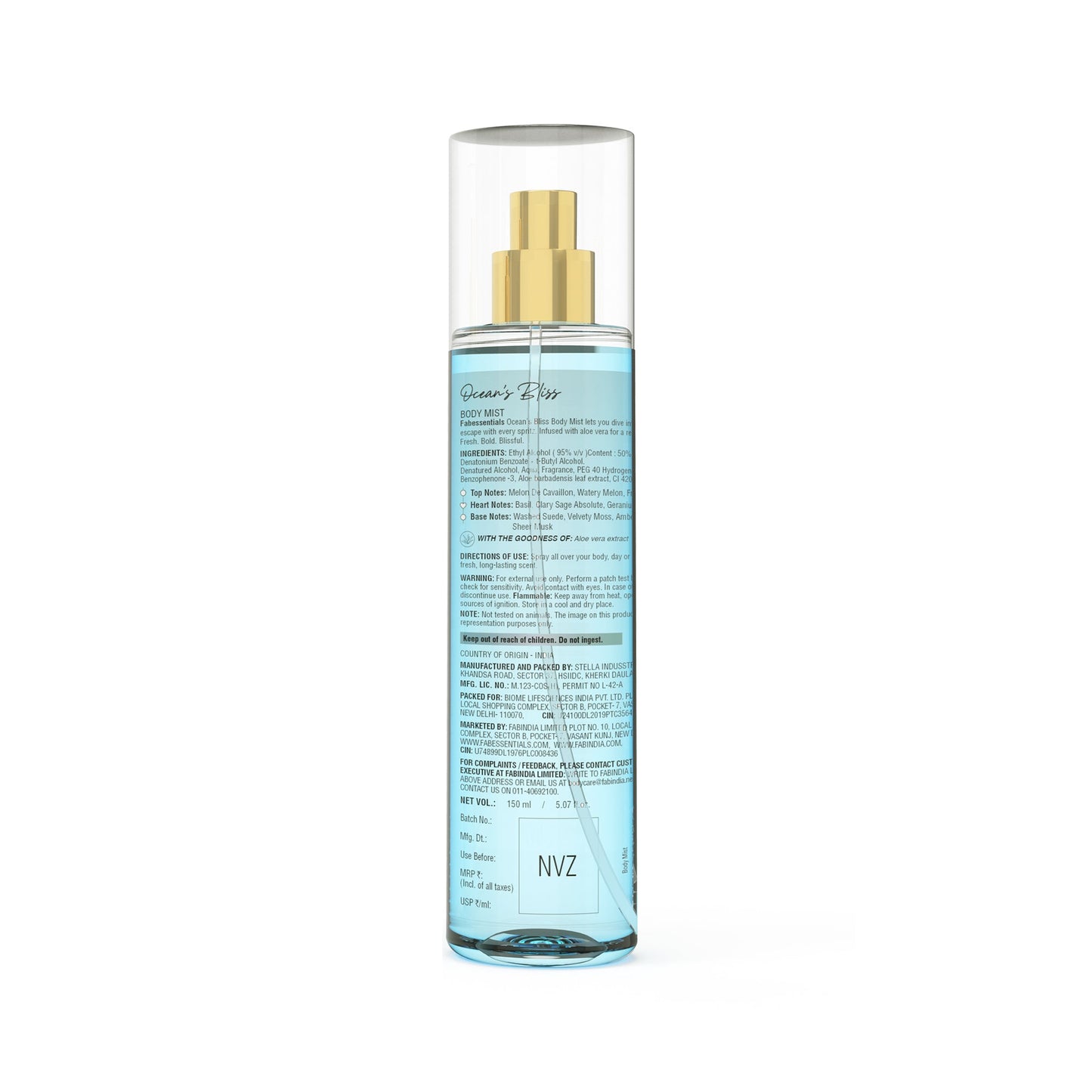 fabessentials Ocean's Bliss Body Mist 150ml | Luxury Fine Fragrance Mist for Women & Men