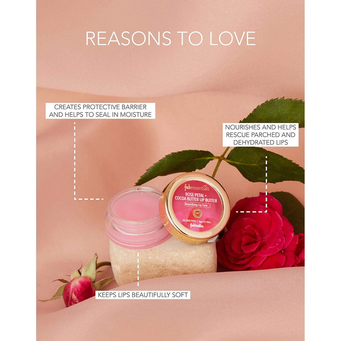 Rose Petal Cocoa Butter Lip Butter - 5 gm