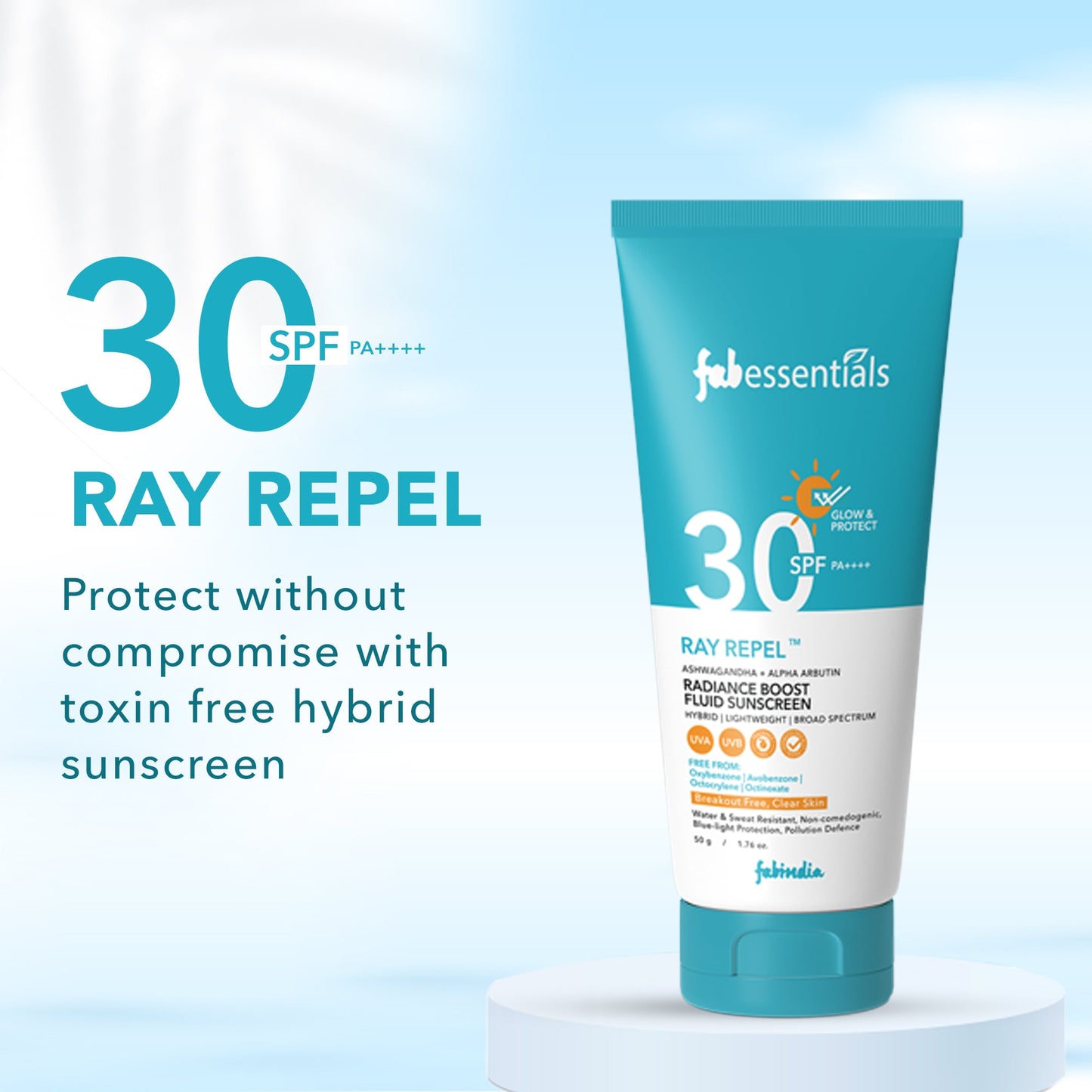 fabessentials Ray Repel Radiance Boost Sunscreen SPF 30 PA++++ 50g
