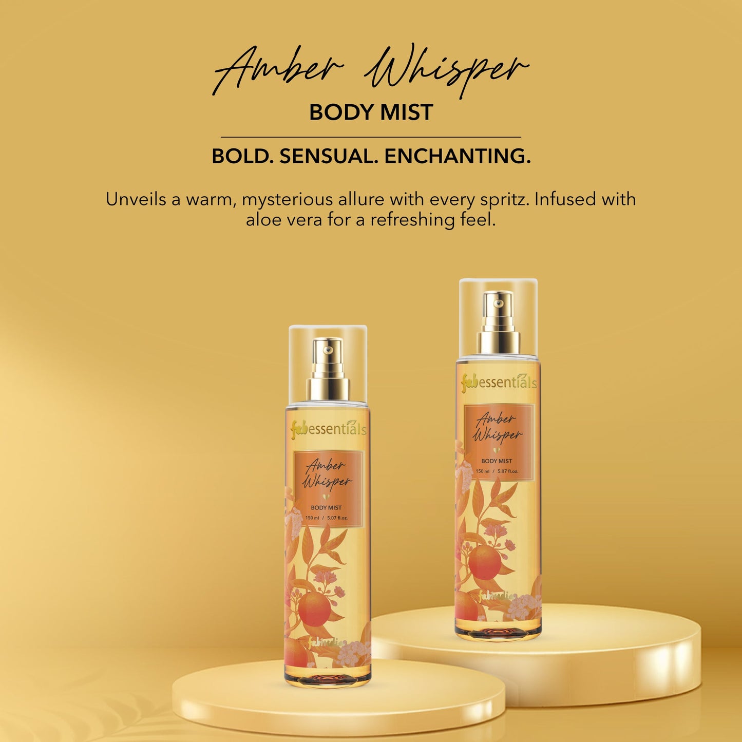 fabessentials Amber Whisper Body Mist 150ml | Luxury Fine Fragrance Mist for Women & Men