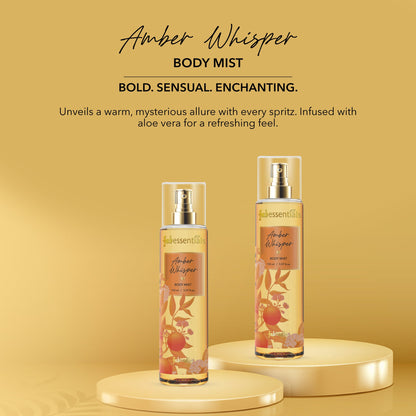 fabessentials Amber Whisper Body Mist 150ml | Luxury Fine Fragrance Mist for Women & Men