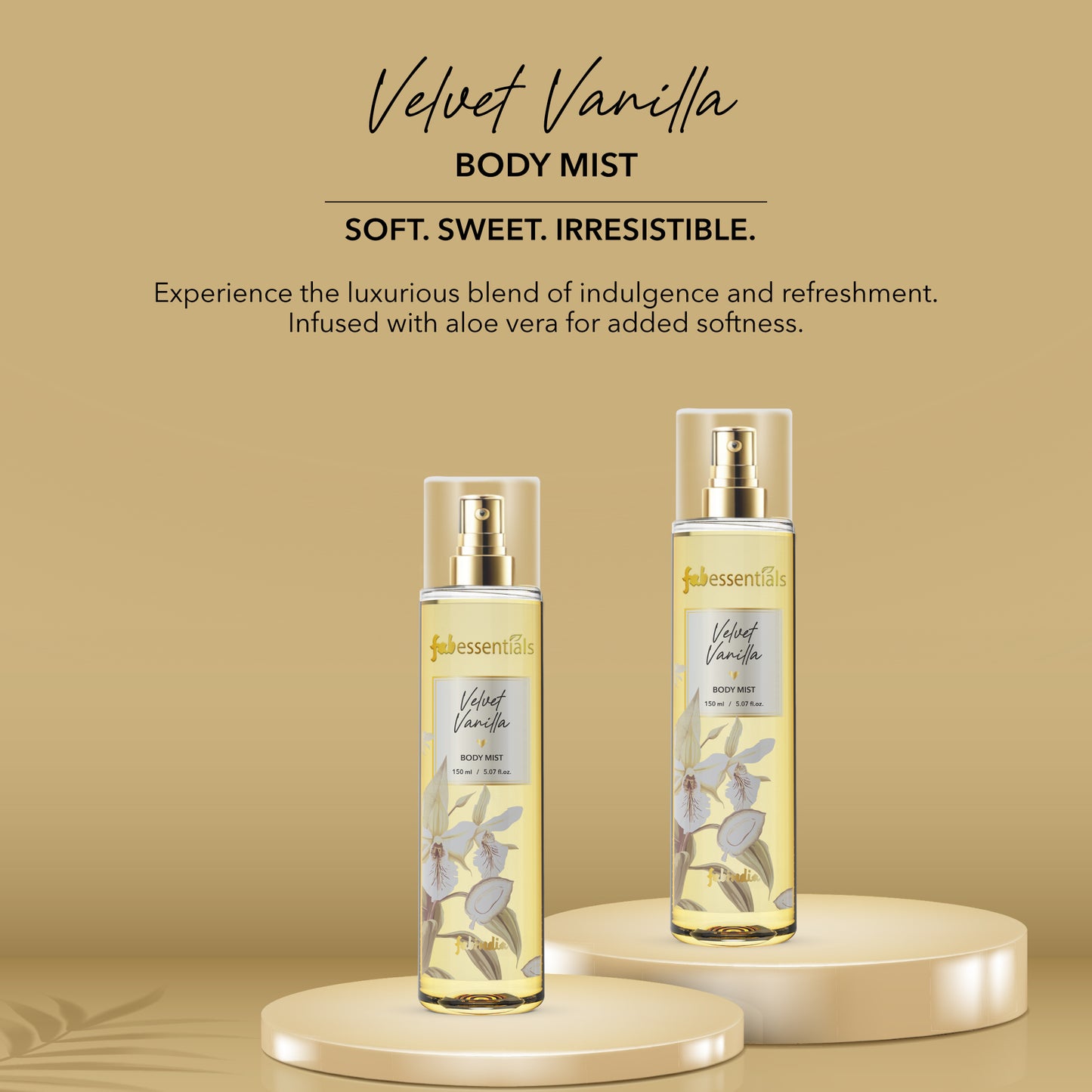 fabessentials Velvet Vanilla Body Mist 150ml | Luxury Fine Fragrance Mist for Women & Men