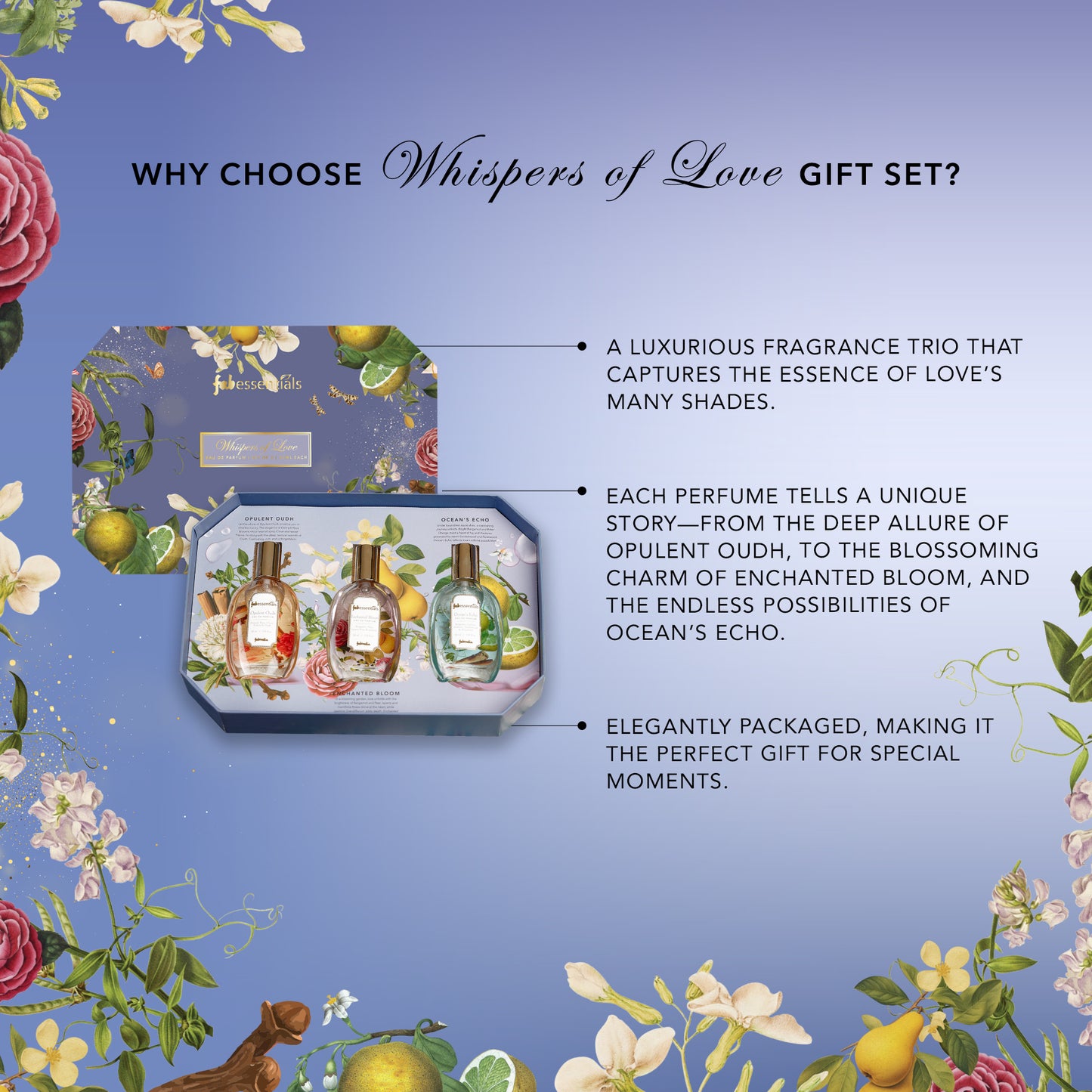 fabessentials Luxury Perfume Gift Set | Eau De Parfum for Men & Women | Long-Lasting Fragrances 3 x 30ml