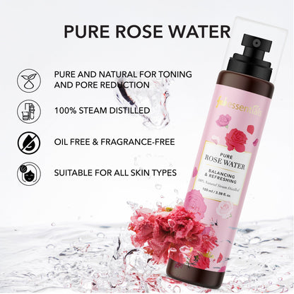 fabessentials Pure Rose Water 110ml | Alcohol-Free Face Toner or Face Mist