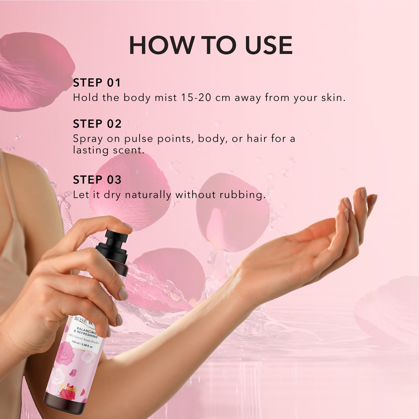 fabessentials Pure Rose Water 110ml | Alcohol-Free Face Toner or Face Mist