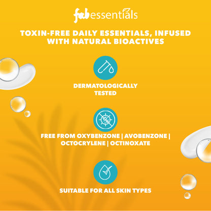 fabessentials Hyaluronic Acid & Vitamin C Ray Repel Hydro gel Daily Sunscreen SPF 50 PA++++ - 50g