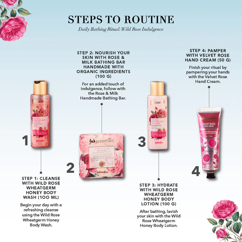 Blooming Rose Orchard Bath & Body Gift Set - Pack of 4