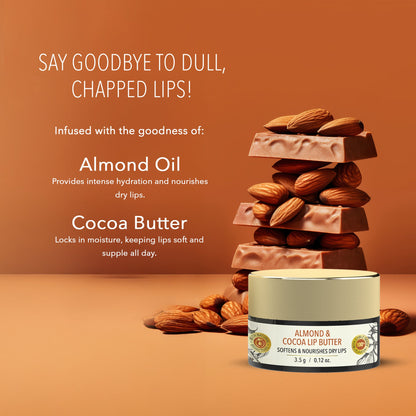 fabessentials Almond & Cocoa Lip Butter 3.5g | Lip Balm for Chapped Lips