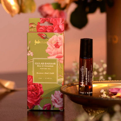 fabessentials Gulaab Bahaar Rose & Geranium Perfume Oil 10ml | Roller ball Perfume Oil for Men & Women