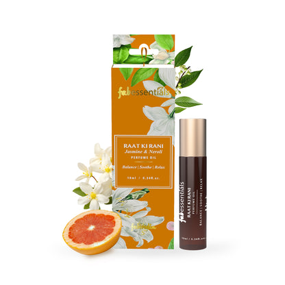 fabessentials Raat Ki Rani Jasmine & Neroli Perfume Oil 10ml | Roller ball Perfume Oil for Men & Women
