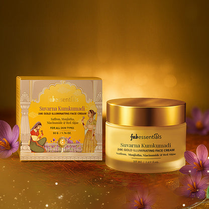 fabessentials Suvarna Kumkumadi 24K Gold Face Cream with Niacinamide & Red Algae 50ml