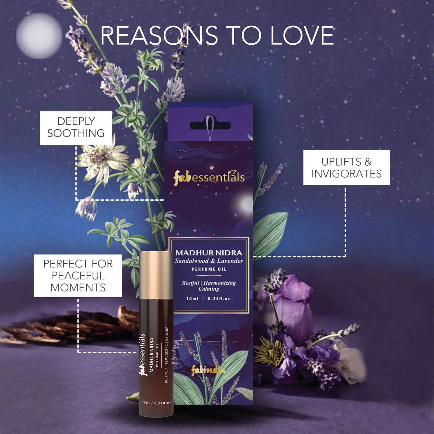 fabessentials Perfume Oil 10ml (Madhur Nidra) | Roller ball Perfume Oil for Men & Women