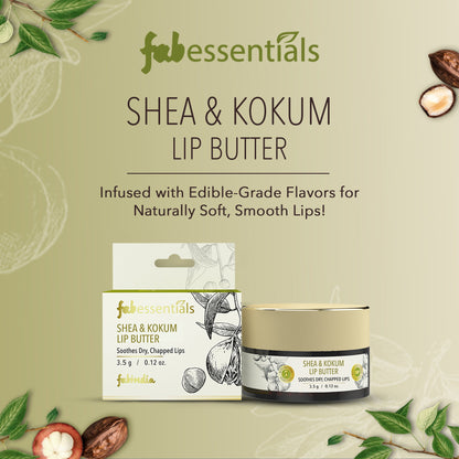 fabessentials Shea & Kokum Lip Butter 3.5g | Lip Balm for Chapped Lips
