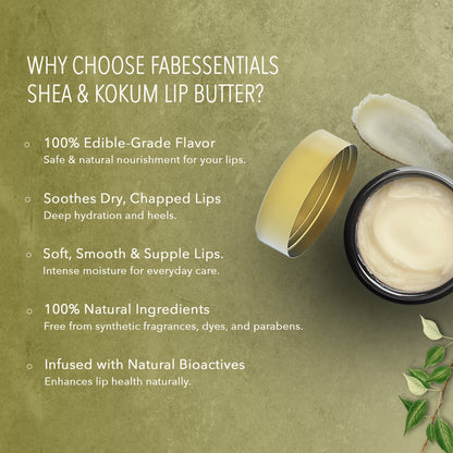 fabessentials Shea & Kokum Lip Butter 3.5g | Lip Balm for Chapped Lips
