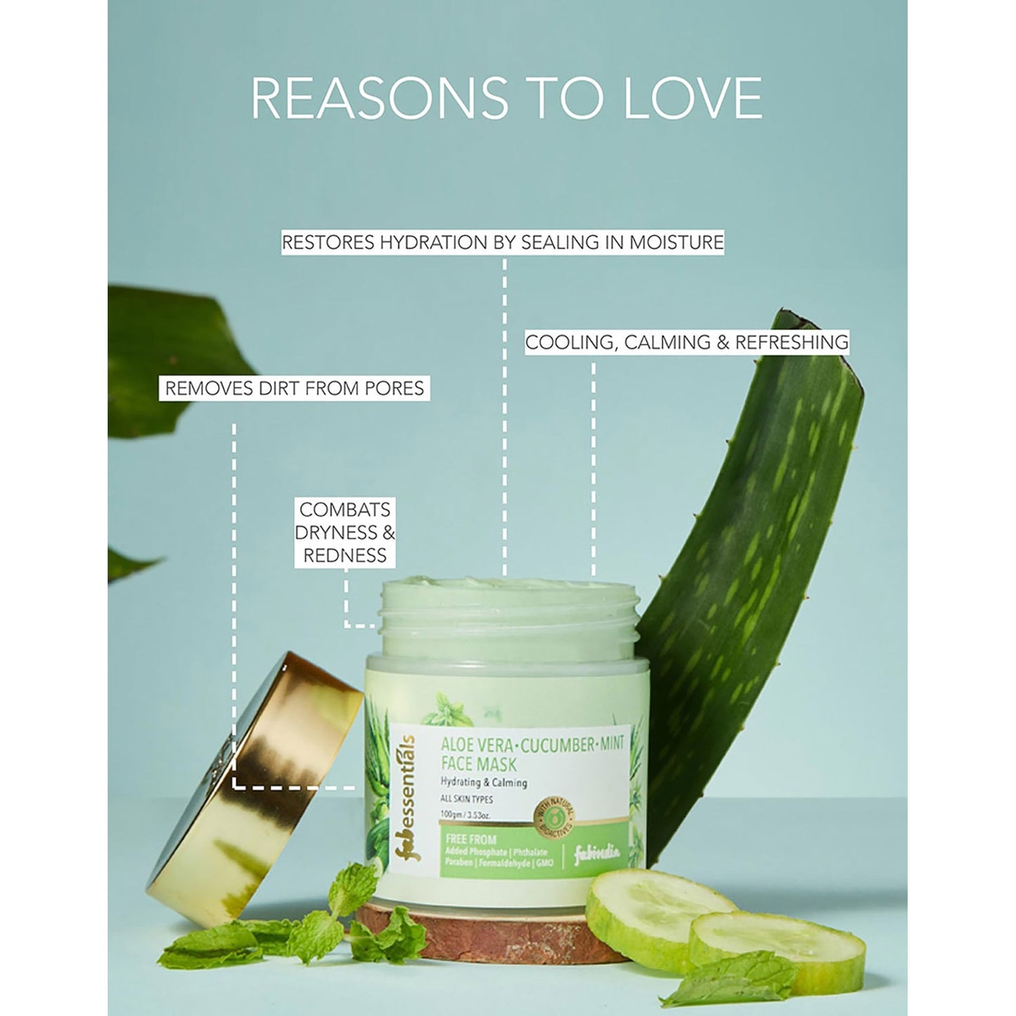 Aloe Vera Cucumber & Mint Face Mask - 100 gm