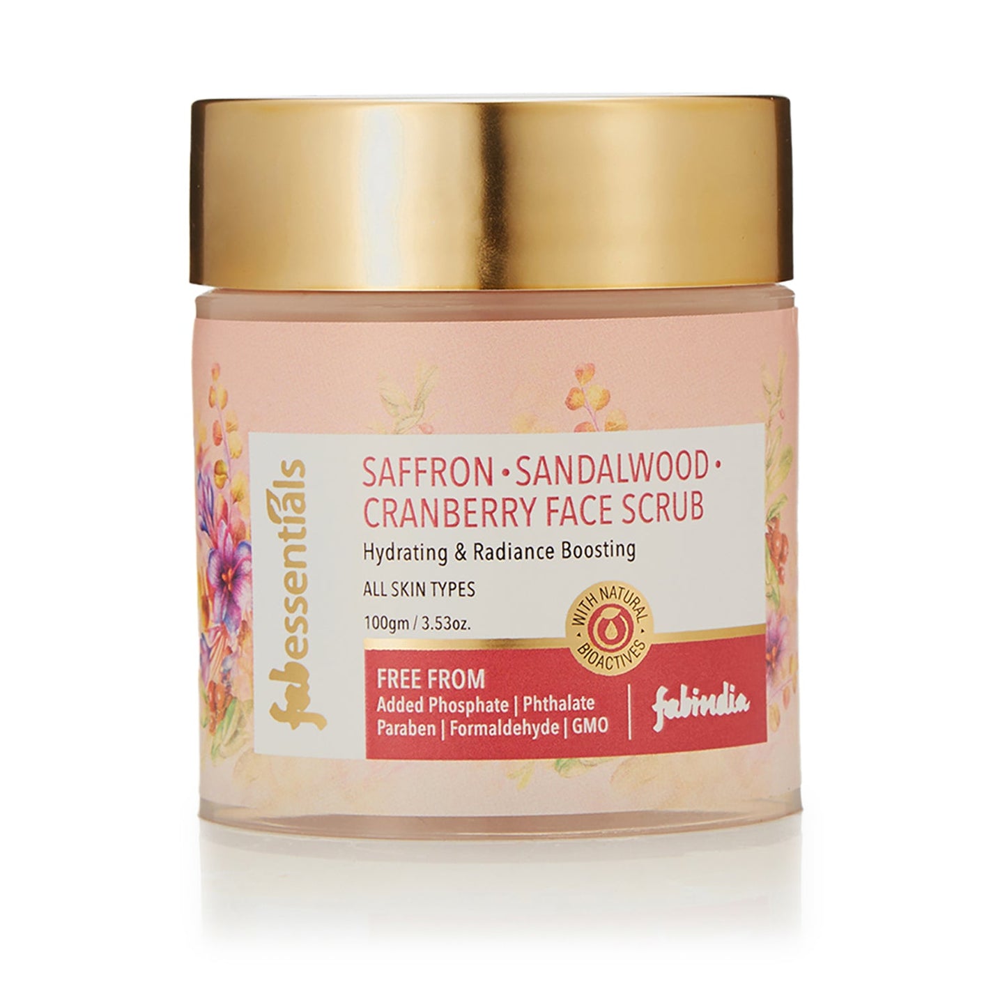 Saffron Sandalwood Cranberry Face Scrub - 100 gm