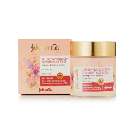 Saffron Sandalwood Cranberry Face Scrub - 100 gm