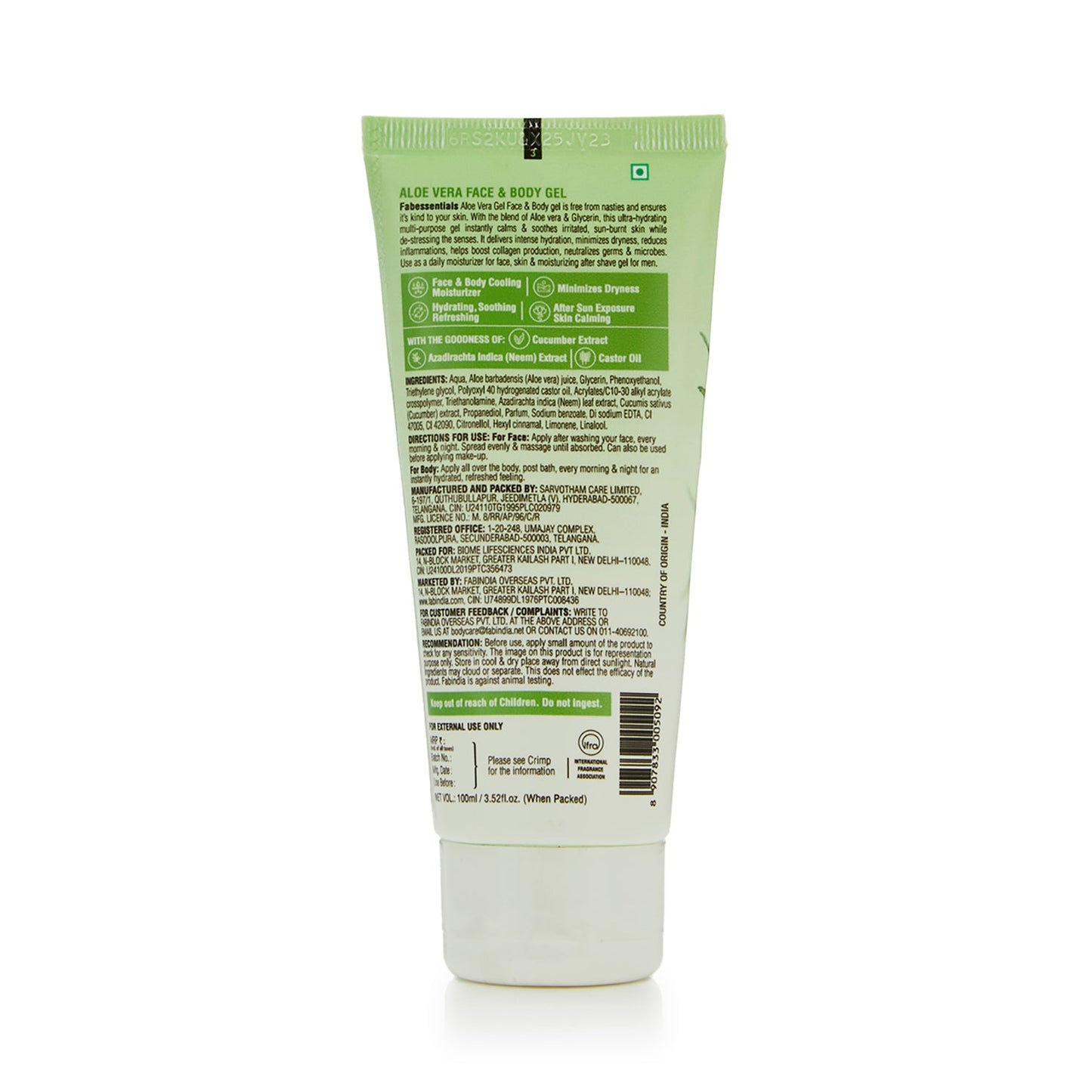 Aloe Vera Face & Body Gel - 100 gm