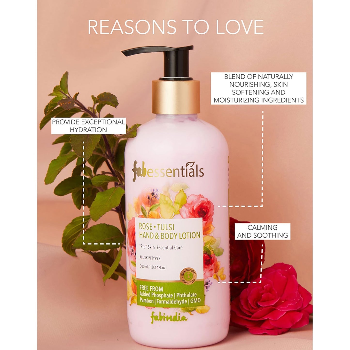 Rose Tulsi Hand & Body Lotion - 300 ml