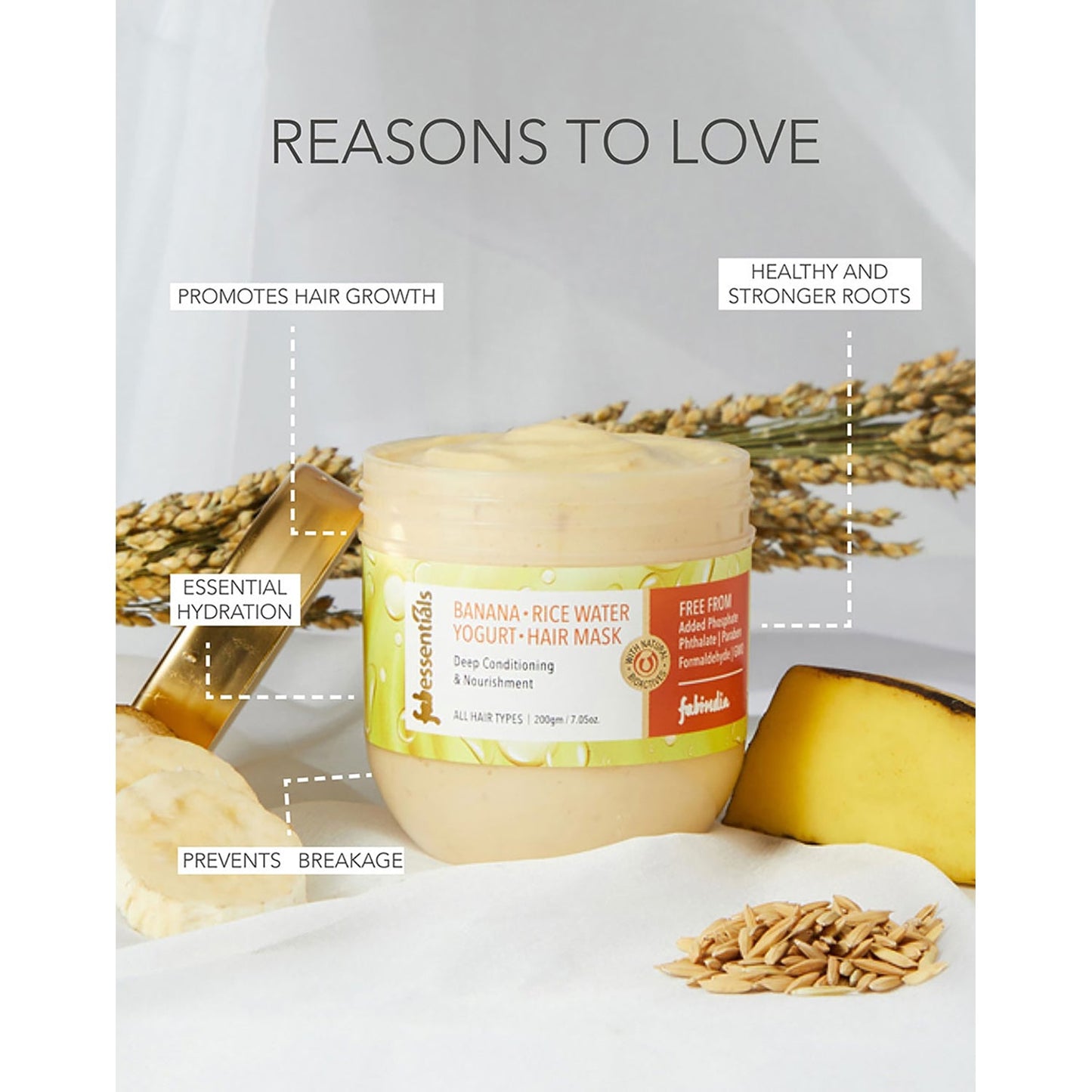 Banana Rice Water & Yogurt Hair Mask - 200 gm