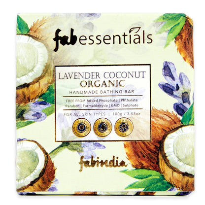 Lavender Coconut Organic Handmade Bathing Bar - 100 gm