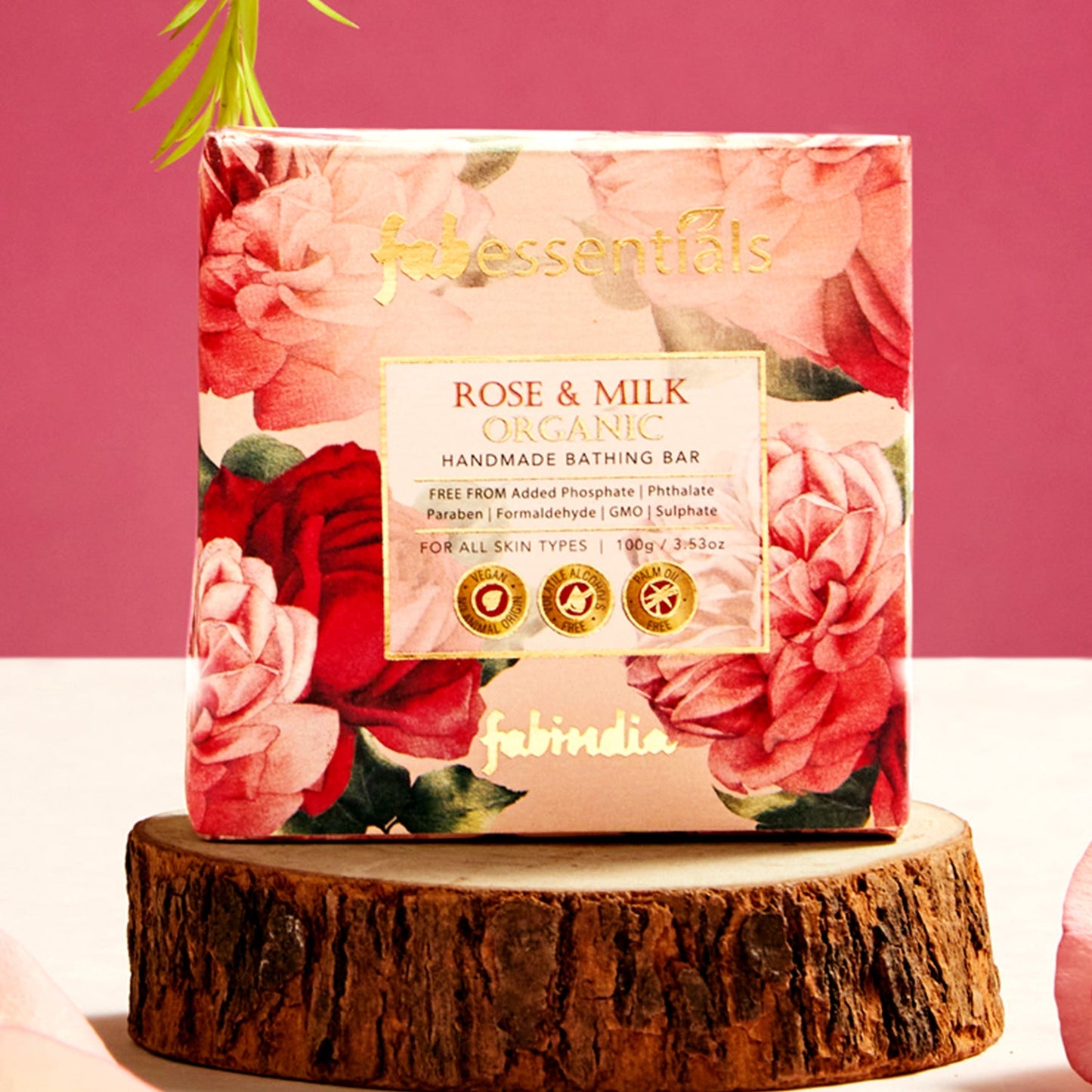 Rose & Milk Handmade Bathing Bar - 100 gm