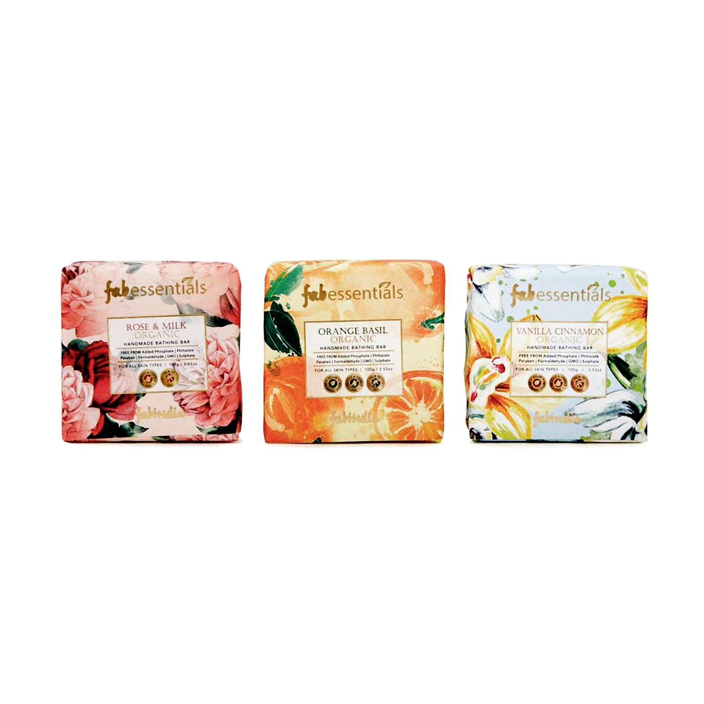 Organic & Handmade Assorted Bathing Bars Gift Set - 300 gm