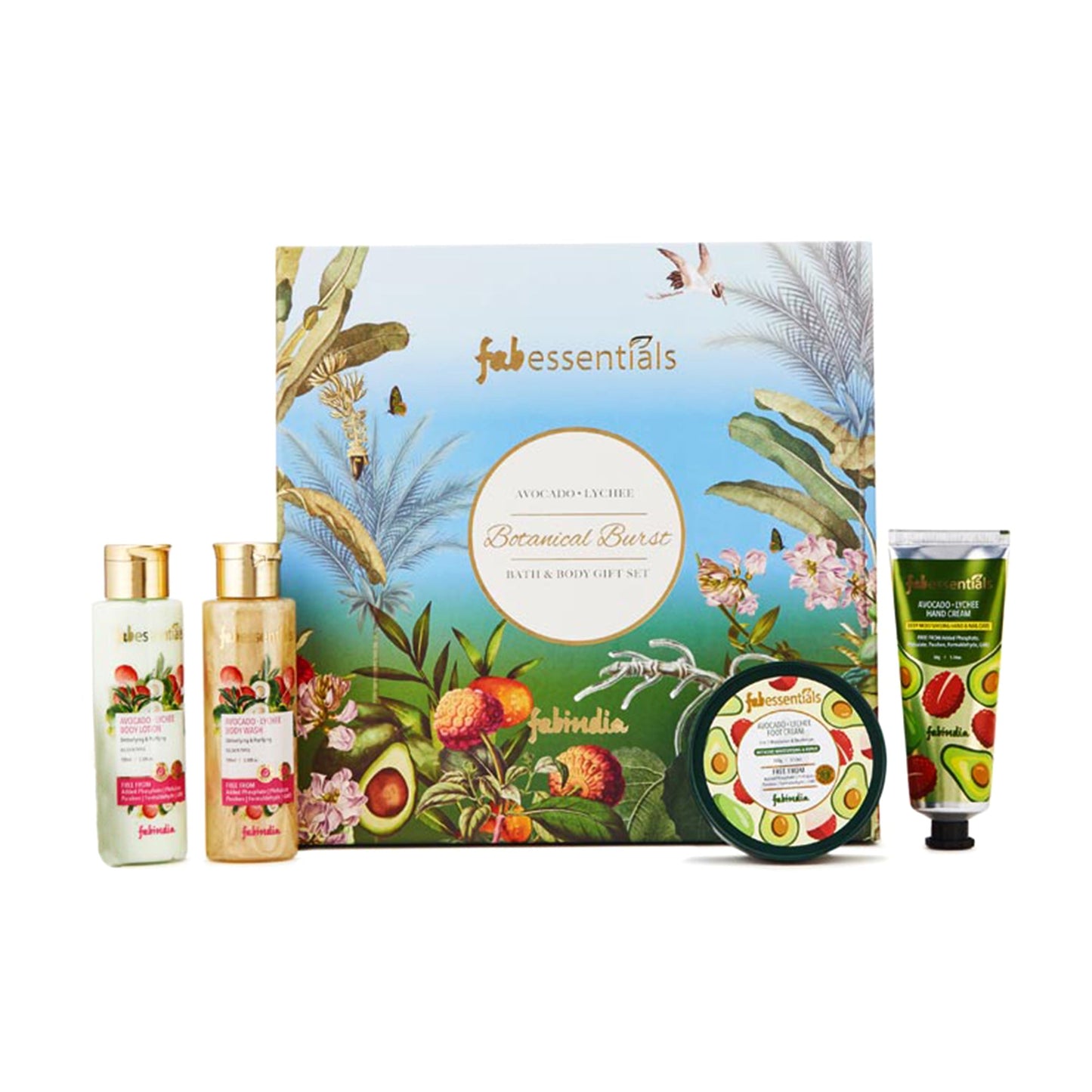 Avocado Lychee Botanical Burst Bath & Body Gift Set - 200 ml + 150 gm