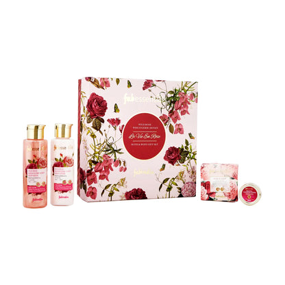 Wild Rose Wheatgerm Honey Bath & Body Gift Set - 200 ml + 105 gm