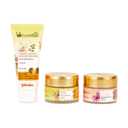 Turmeric Saffron Sandalwood Luminous Radiance Face Care Gift Set - 100 ml + 100 gm