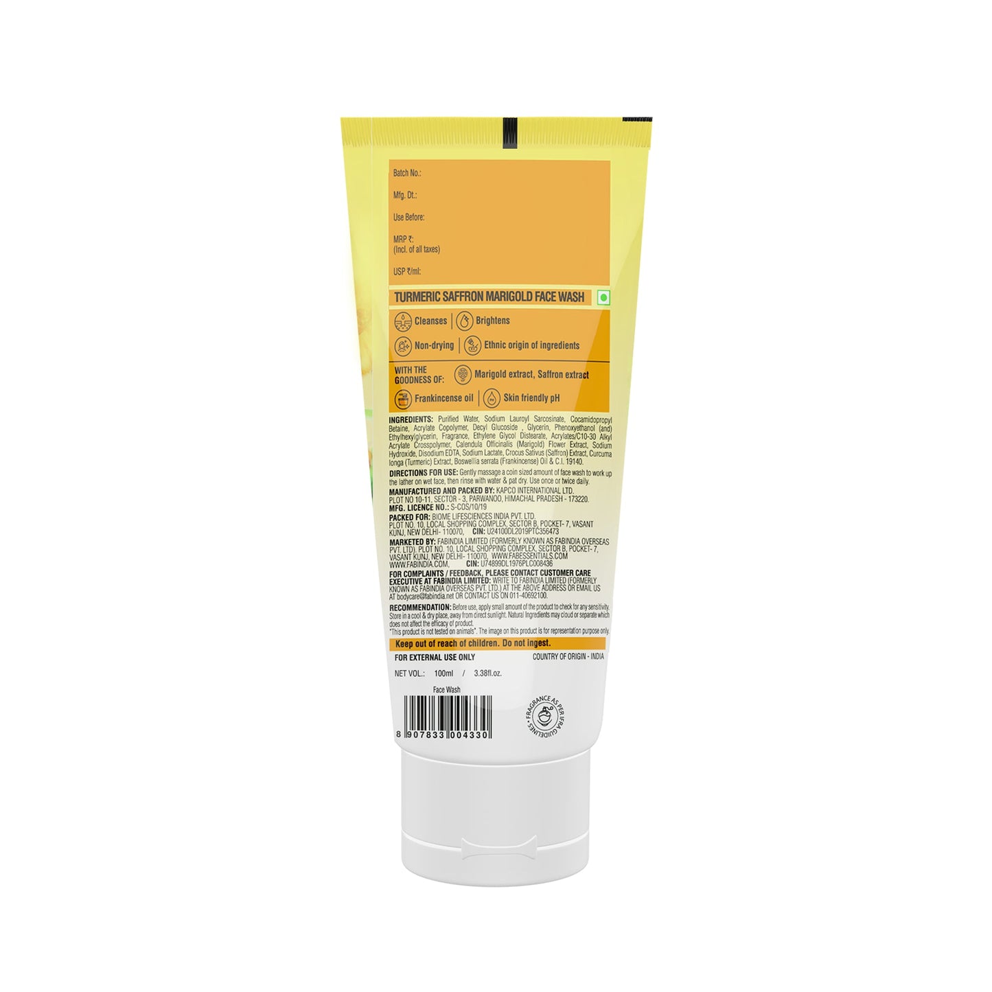 Turmeric Saffron Marigold Face Wash - 100 gm