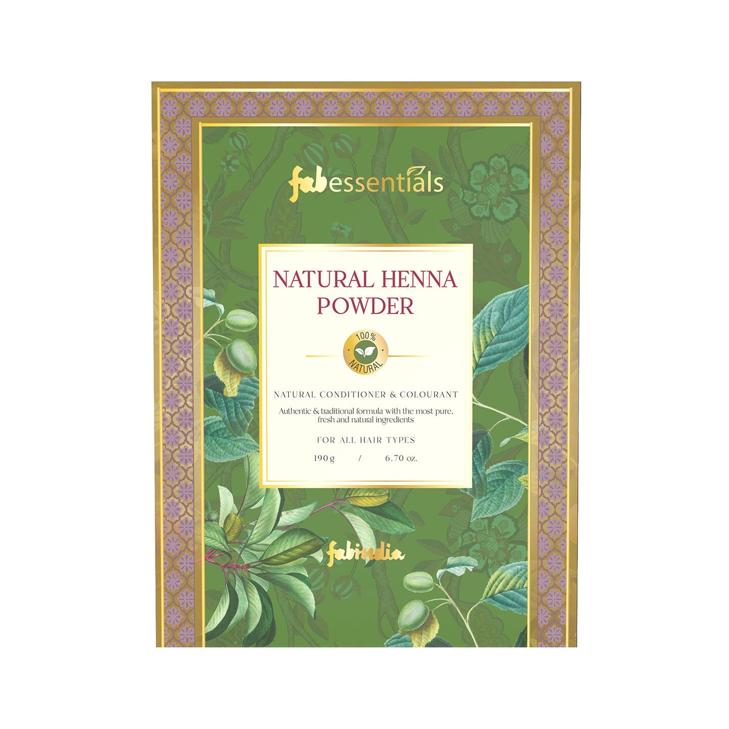 Fabessentials Natural Henna Powder 190 gm